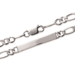 Bracelet identité en argent 925/000.  Absolument indémodables, Les gourmettes personnalisables sont idéales à offrir aux adultes comme aux adolescent.e.s.  Ce modèle est généralement considéré comme plutôt féminin, Mais peut bien entendu être porté par toutes et tous !