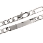 Bracelet identité en argent 925/000 poli miroir.  Absolument indémodables, Les gourmettes personnalisables sont idéales à offrir aux adultes comme aux adolescent.e.s.  Ce modèle est généralement considéré comme plutôt masculin, Mais peut bien entendu être porté par toutes et tous !