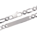 Bracelet identité en argent 925/000 poli miroir.  Absolument indémodables, Les gourmettes personnalisables sont idéales à offrir aux adultes comme aux adolescent.e.s.  Ce modèle est généralement considéré comme plutôt masculin, Mais peut bien entendu être porté par toutes et tous !