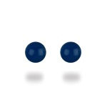 Boucles d'oreilles boules pleines en argent 925/000 et agate bleue.