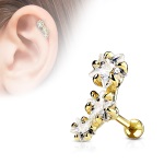 Piercing tragus/cartilage en acier chirurgical 316L et oxydes de zirconium.