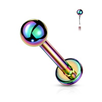 Piercing pour labret et monroe en acier chirurgical 316L multicolore.