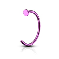 Piercing pour nez en acier chirurgical 316L violet.