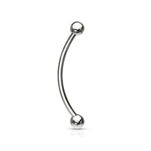 Piercing haltère en acier argenté chirurgical 316L.