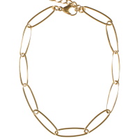 Bracelet chaîne de cheville en acier doré. Fermoir mousqueton avec 5 cm de rallonge.