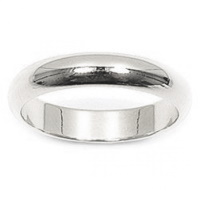 Bague alliance demi jonc en argent 925/000 rhodié.