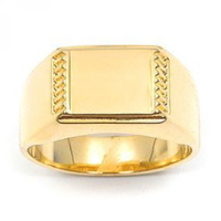 Bague chevalière pour homme en plaqué or jaune 18 carats.