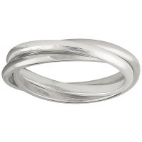 Bague composée de 3 alliances anneaux en argent 925/000 rhodié.