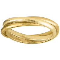Bague composée de 3 alliances anneaux en plaqué or jaune 18 carats.