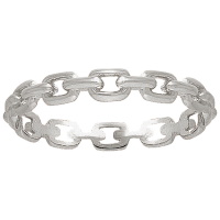 Bague en forme de chaîne maille forçat en argent 925/000 rhodié.