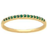 Bague en plaqué or jaune 18 carats sertie d'oxydes de zirconium de couleur vert bouteille.