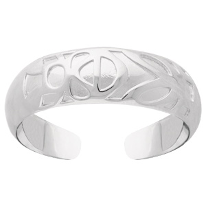 Bague ouverte avec motif tribal en argent 925 rhodié. Taille ajustable.