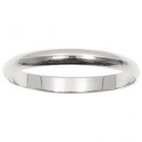 Bague alliance demi jonc en argent 925/000 rhodié.