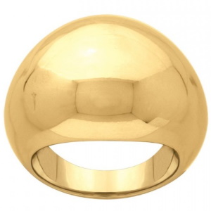 Bague bombée en acier doré.