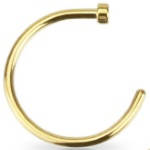 Piercing de nez en acier chirurgical 316L recouvert d'or 14K.