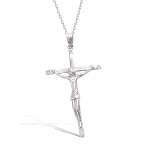 Pendentif croix en argent 925/000 rhodié.