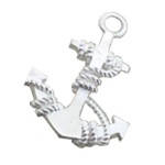 Pendentif ancre marine en argent 925/000 rhodié.