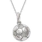 Pendentif Ballon de football en argent 925/000 rhodié.