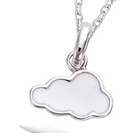 Pendentif nuage en argent 925/000 rhodié et émail.