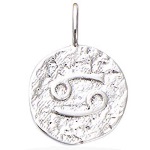 Pendentif signe du zodiaque Cancer en argent 925/000 rhodié.