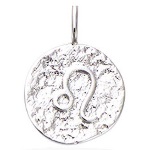 Pendentif signe du zodiaque Lion en argent 925/000 rhodié.