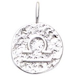 Pendentif signe du zodiaque Balance en argent 925/000 rhodié.