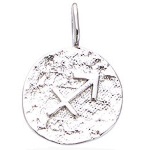 Pendentif signe du zodiaque Sagittaire en argent 925/000 rhodié.