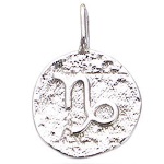 Pendentif signe du zodiaque Capricorne en argent 925/000 rhodié.