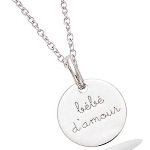 Pendentif avec le message bébé d'amour en argent 925/000 rhodié.