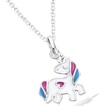 Pendentif licorne en argent 925/000 rhodié et émail.