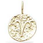 Pendentif signe du zodiaque bélier en plaqué or.