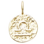 Pendentif signe du zodiaque balance en plaqué or jaune 18 carats.