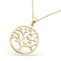 Pendentif arbre de vie en plaqué or jaune 18 carats. Pendentif vendu seul sans chaîne.