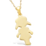 Pendentif petite fille en plaqué or jaune 18 carats.