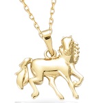 Pendentif cheval en plaqué or.