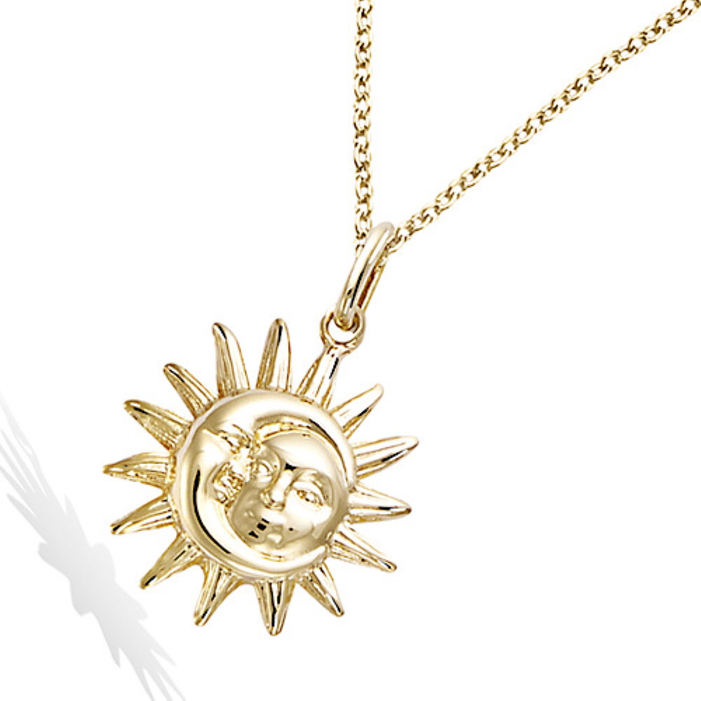 Pendentif Soleil, or jaune