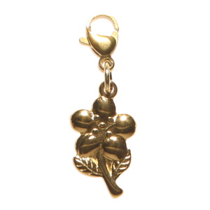 Breloque charm's en forme de fleur en acier doré.