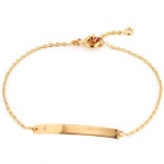 Bracelet gourmette en plaqué or jaune 18K avec un cristal en véritable oxyde de zirconium blanc.