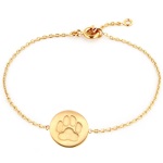 Bracelet avec emprunte de panda en plaqué or.