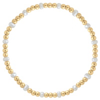 Bracelet élastique composé de perles en plaqué or jaune 18 carats et perles d'eau douce.