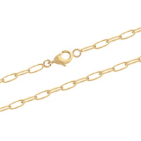 Bracelet chaîne petites mailles ovales en plaqué or jaune 18 carats.