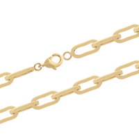 Bracelet chaîne mailles ovales en plaqué or jaune 18 carats.