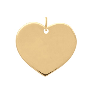 Pendentif en forme de cœur en acier doré.