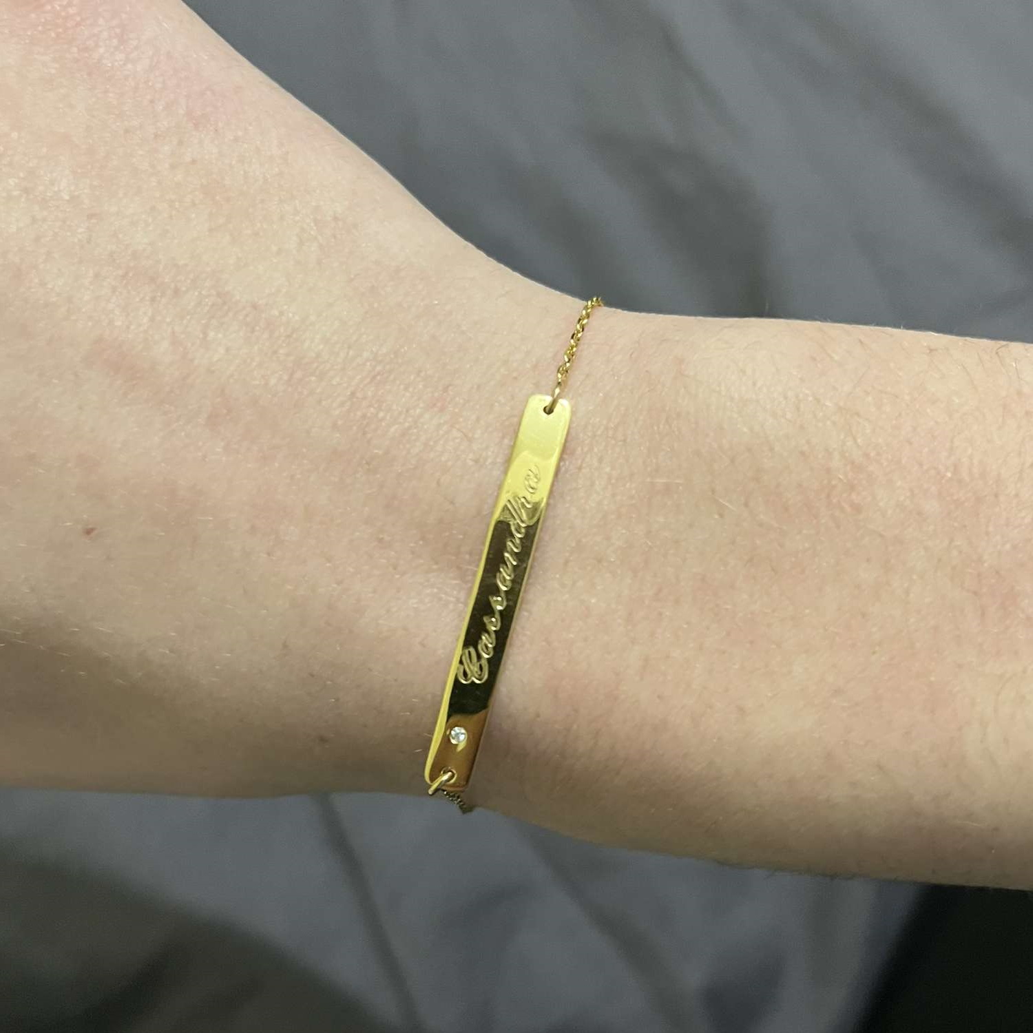 Bracelet femme à personnaliser - Plaqué or 18k - Gravure offerte