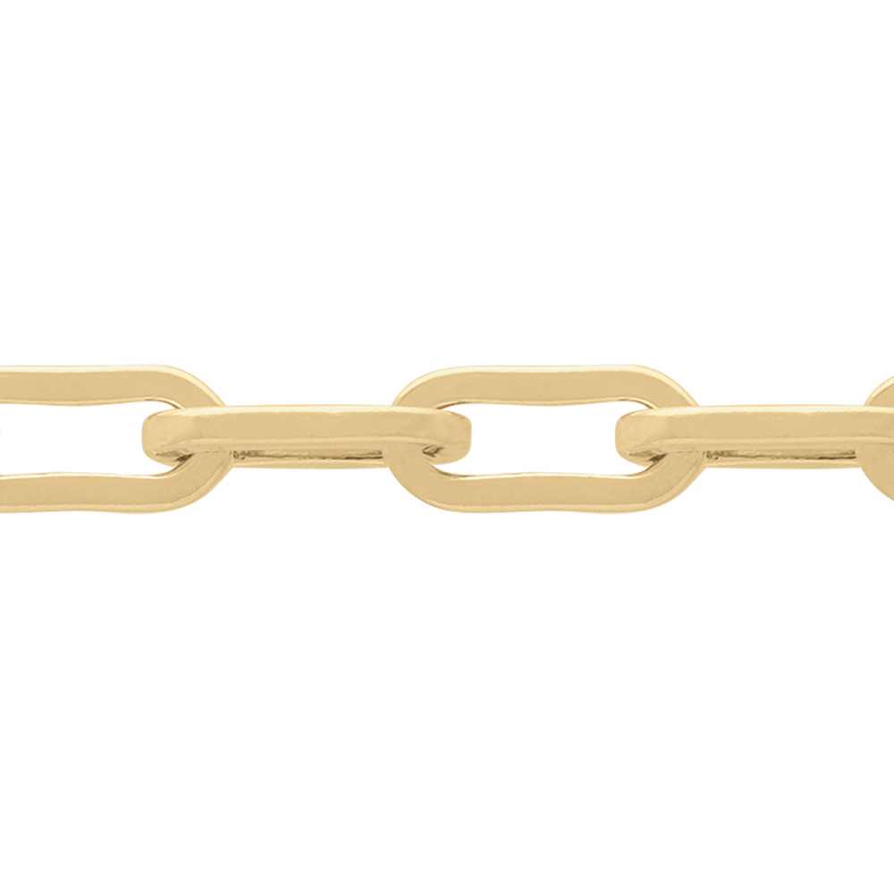 Bracelet chaîne mailles ovales en plaqué or jaune 18 carats.  Adolescent Adulte Femme Fille Indémodable 