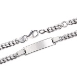 Bracelet gourmette en argent 925/000 rhodié.  Souvenir impérissable, Cette gourmette personnalisable ravira toute petite fille, comme tout petit garçon !  Avec son anneau de rappel, elle grandit avec l'enfant.