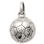 Pendentif Ballon de football en argent 925/000 rhodié.