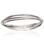 Lot de 3 bracelets jonc rigides entrelacés en argent 925/000 rhodié.