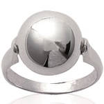 Bague boule en argent 925/000 rhodié.