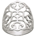 Bague ajourée en argent 925/000 rhodié.